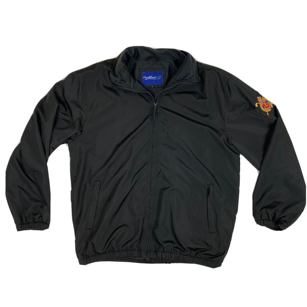 Myrtle Beach Golf Mens Size Large Jacket With Pine Lakes Black Waterproof Logo